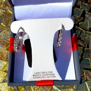 ✨ Sparkling White Sapphire Sterling Silver Earrings